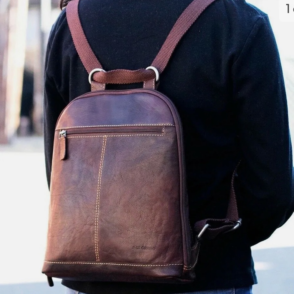 Jack George’s leather brown bag purse unisex